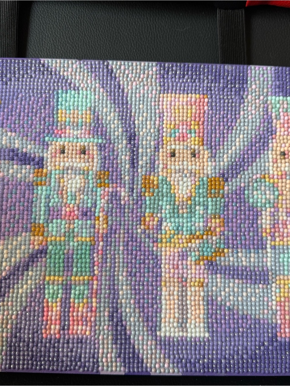 12x8.5in Pastel Nutcracker Diamond Art Framed canvas completed